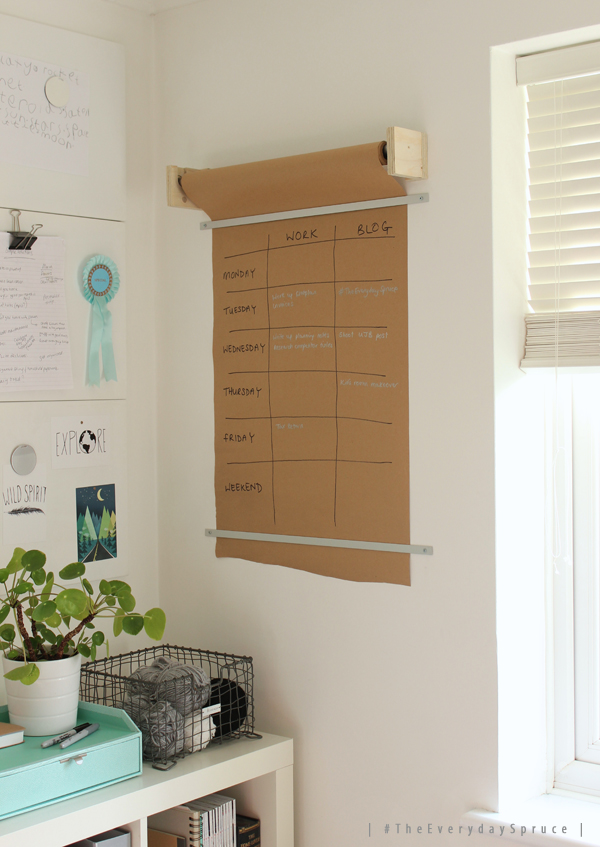 #TheEverydaySpruce brown paper wall planner| Growing Spaces