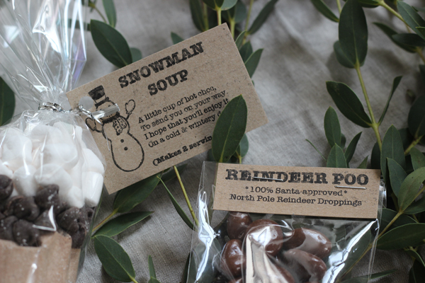 Easy homemade stocking fillers – snowman soup and reindeer poo