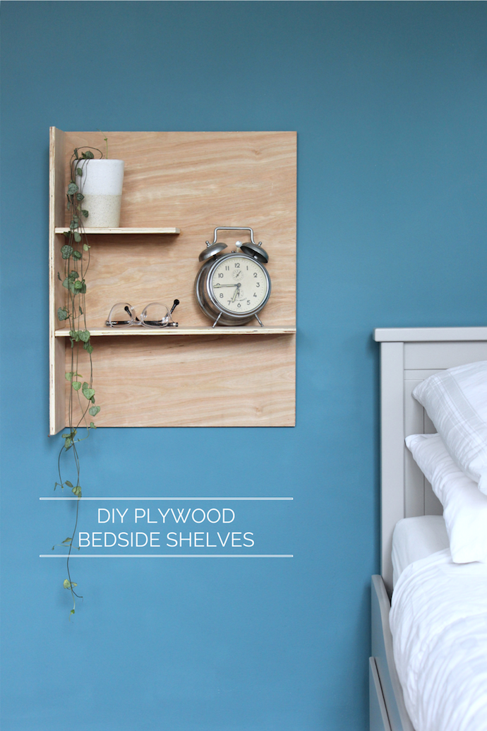 DIY plywood bedside shelves | Growing Spaces