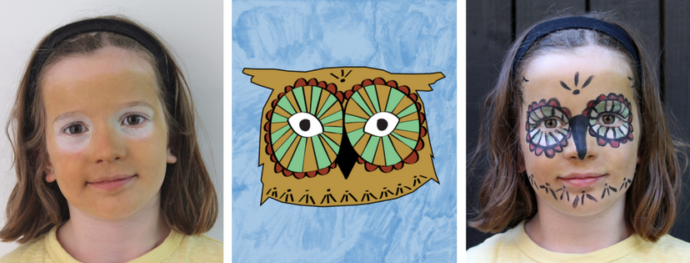 Owl face paint | Just So Festival 2017